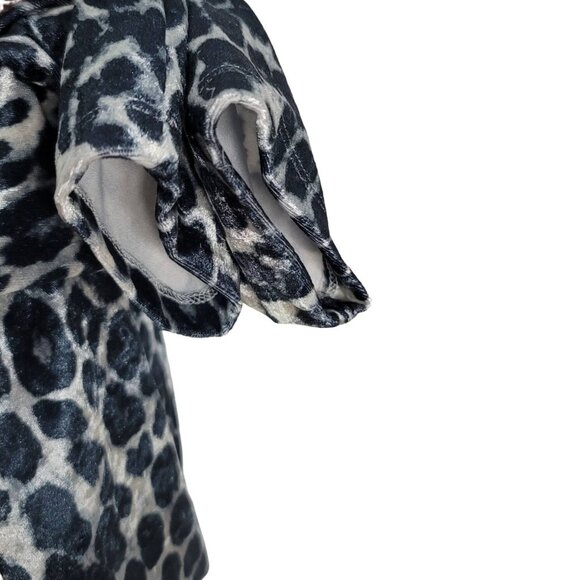 2/$15 IZ Byer Animal Print Leggings Gray Black Size 14 Large Velvet Pull On Pant - Picture 4 of 6